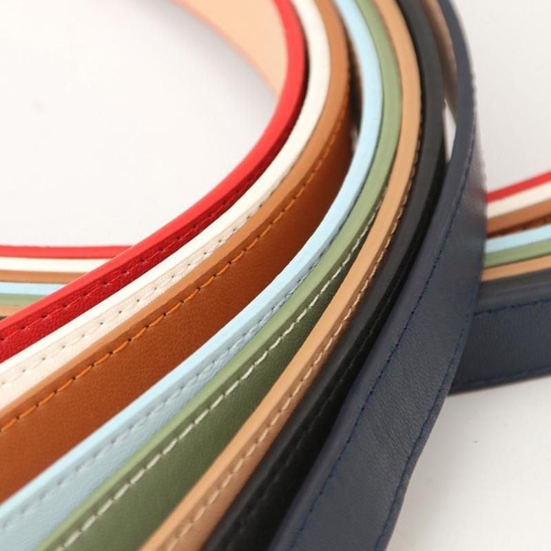 Formal Belt Leather Thin - 652F Punk ผู้ใหญ่เข็มขัดเอวปรับรูปไข่ BUCKLE PU-หนังเอวเข็มขัดผู้หญิงเข็มขัดกระชับสัดส่วน