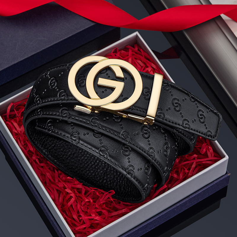 Formal Belt Leather Thin - เข็มขัดหนังผู้ชายแบบธุรกิจ รุ่นใหม่ บาง 34 มม. เข็มขัดหนังแท้คุณภาพสูงสำหรับผู้ชายและผู้หญิง