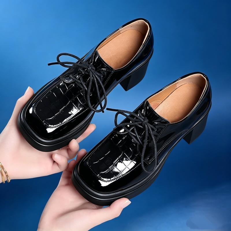 Patent Leather Oxford - รองเท้าหนังอ็อกซ์ฟอร์ดหัวลึก 6.5 ซม. ดีไซน์หรูหรา สวมใส่สบาย สำหรับผู้หญิง