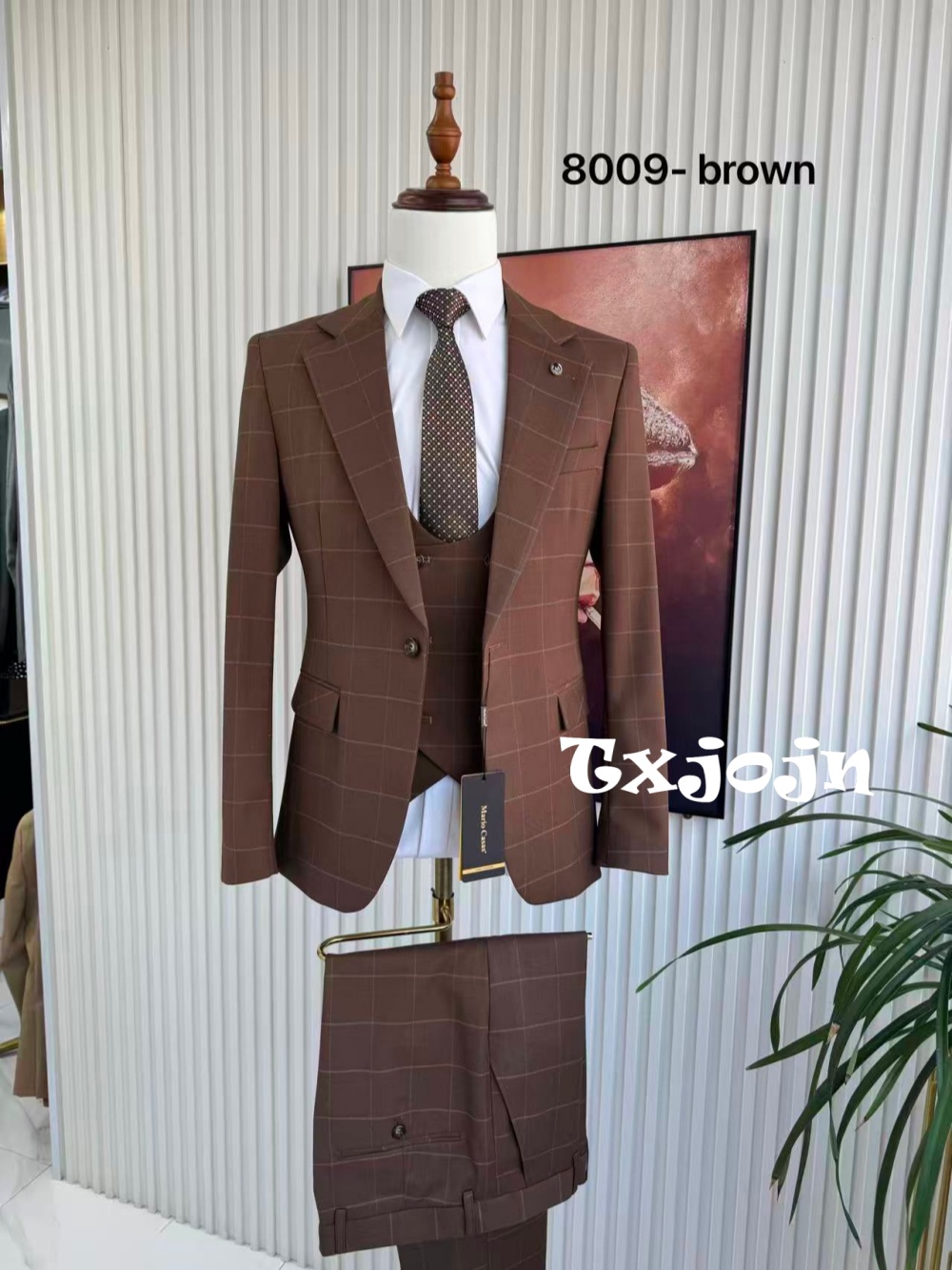 Men'S Formal Wear For Office - ชุดสูทผู้ชายลายสก็อต 3 ชิ้น เสื้อแจ็คเก็ต เสื้อกั๊ก กางเกง