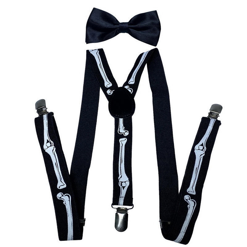 Tie Bar Clip - ชุดสายเอี๊ยมยางยืดปรับได้สำหรับผู้ชายและผู้หญิง พร้อมชุดเนคไทโบว์ สำหรับชุดทำงาน ชุดแต่งงาน ชุดทางการ อุปกรณ์เสริมสายเอี๊ยมยางยืด