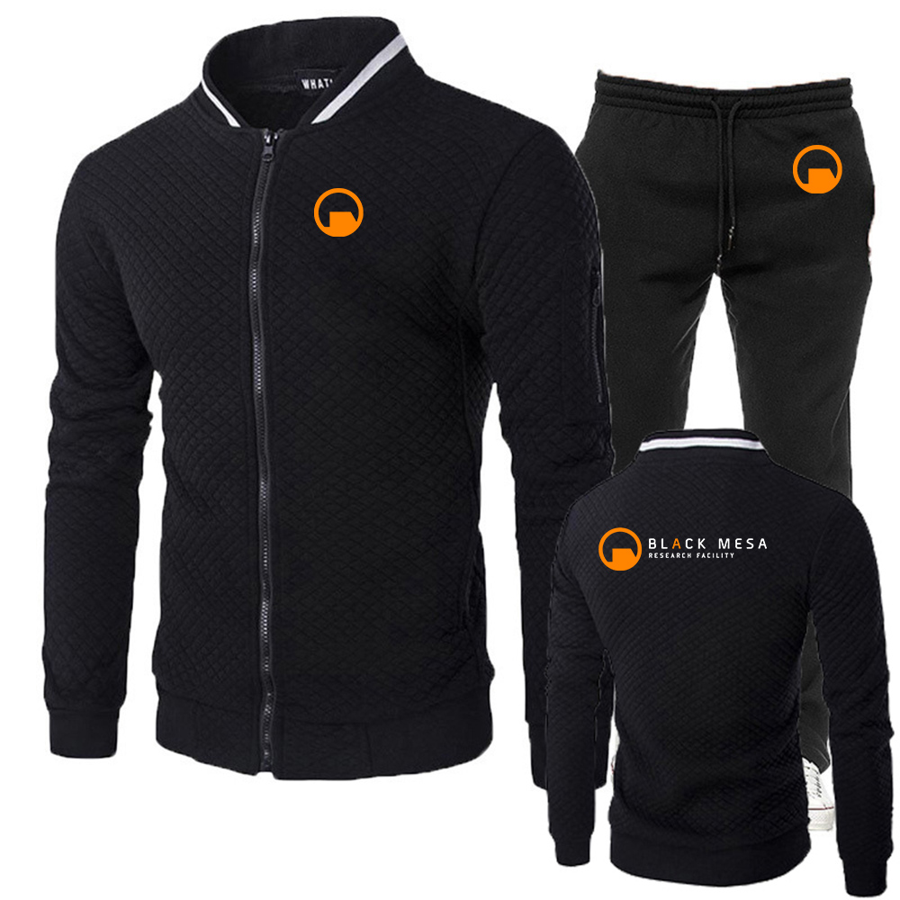 Slim Fit Suit Set - สถาบันวิจัยแบล็คเมซาชุดสูททรงเข้ารูปสำหรับผู้ชายแบบใหม่ - ชุดสองชิ้น - เสื้อแจ็คเก็ตซิปคอกลม +