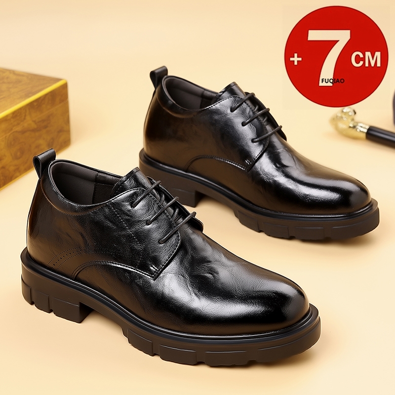 Formal Men Daily Wear Slippers - รองเท้าหนังเพิ่มความสูง 7 ซม. สำหรับผู้ชาย รองเท้าทางการ รองเท้าแต่งงาน