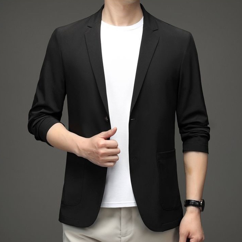 Men'S Gothic Formal Wear - เสื้อสูทผู้ชายสีดำเรียบง่ายสำหรับฤดูใบไม้ร่วง เสื้อเบลเซอร์อเนกประสงค์สำหรับธุรกิจและลำลอง เสื้อโค้ทสำหรับใส่ในชีวิตประจำวันสำหรับผู้ชาย