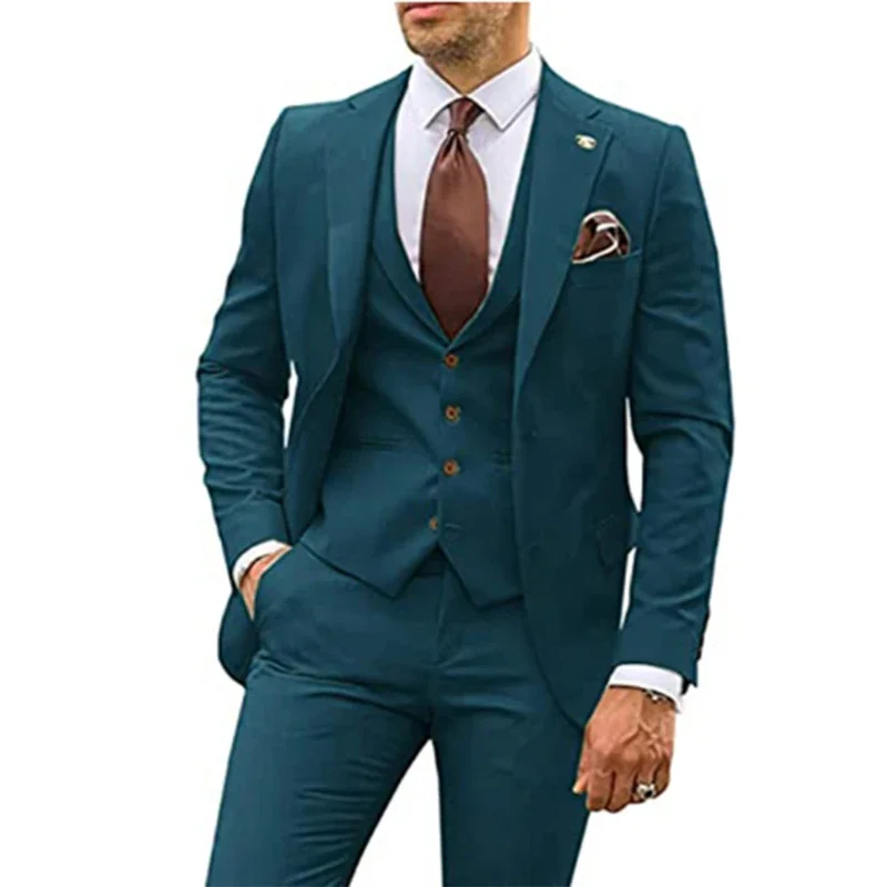 Men Formal Party Wear Dress - ชุดสูทผู้ชายสำหรับงานแต่งงาน 3 ชิ้น ชุดสลิมสำหรับเพื่อนเจ้าบ่าว ชุดแต่งงาน ชุดเพื่อนเจ้าบ่าว