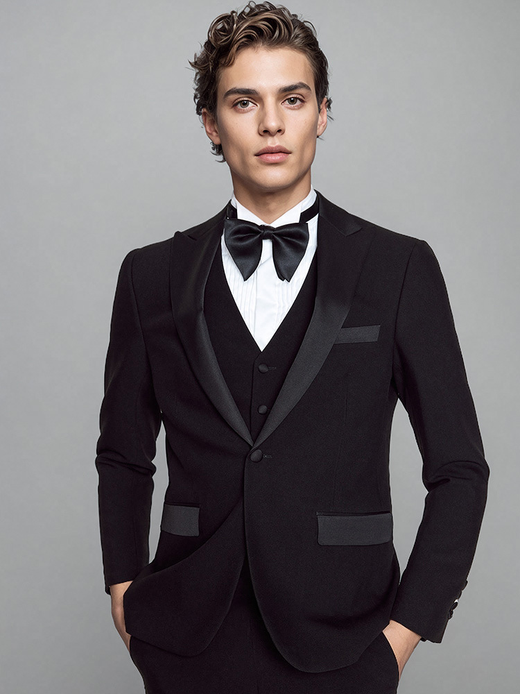 Men Formal Wear For Dinner - MENS ชุดหรูหราสีดําอาหารค่ําอย่างเป็นทางการเสื้อผ้างานแต่งงานเจ้าบ่าวสวมใส่หล่อนักธุรกิจ Daily Blazer เสื้อกั๊กกางเกง PLUS
