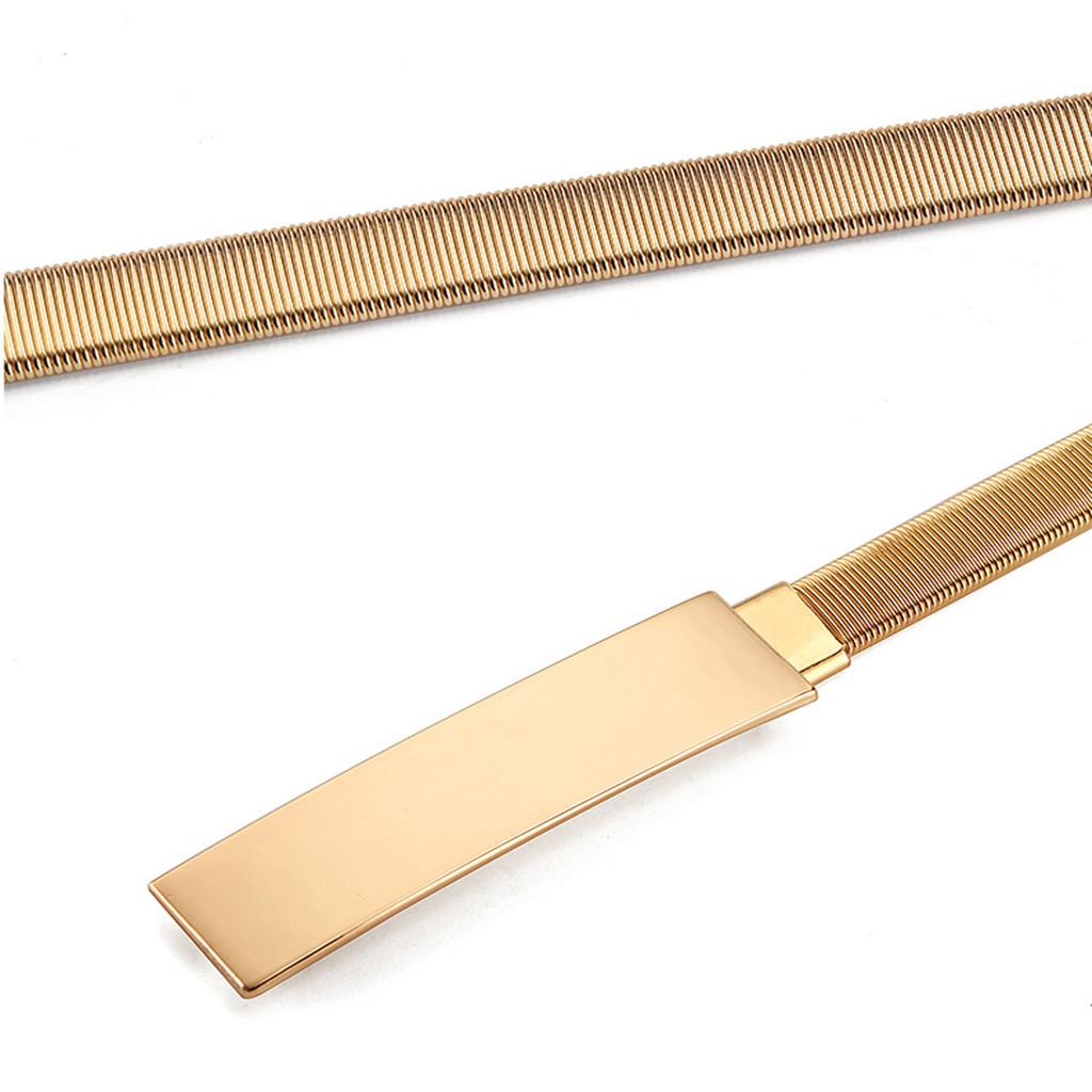 เข็มขัดเอวแบบยืดหยุ่นสีทอง สาย - Formal Belt Leather Thin บทวิจารณ์และราคา