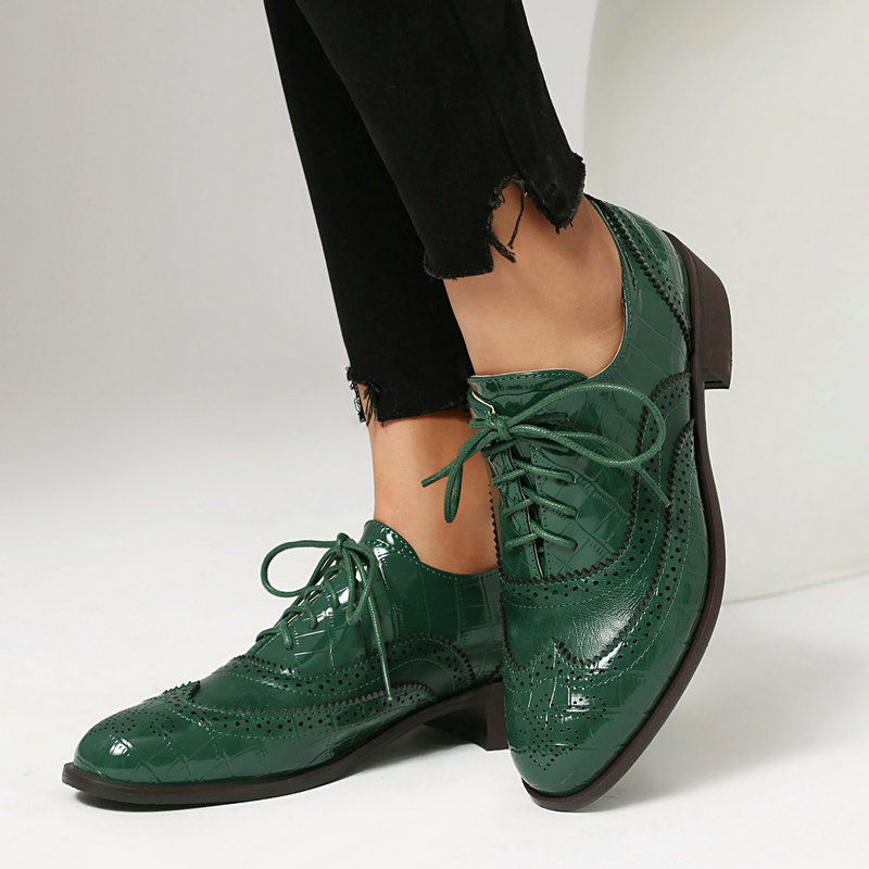 รองเท้าอ็อกซ์ฟอร์ดลายหินสำหรับ - Patent Leather Oxford บทวิจารณ์และราคา