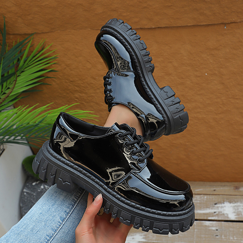 Chunky Platform Oxfordรองเท้าส - Patent Leather Oxford บทวิจารณ์และราคา