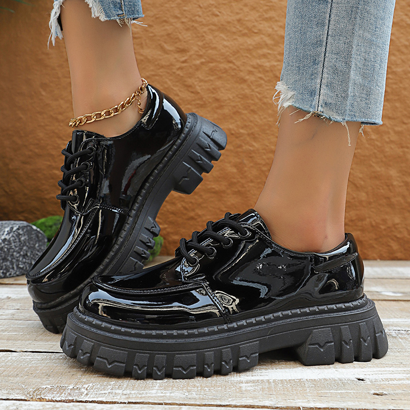 Chunky Platform Oxfordรองเท้าส - Patent Leather Oxford บทวิจารณ์และราคา
