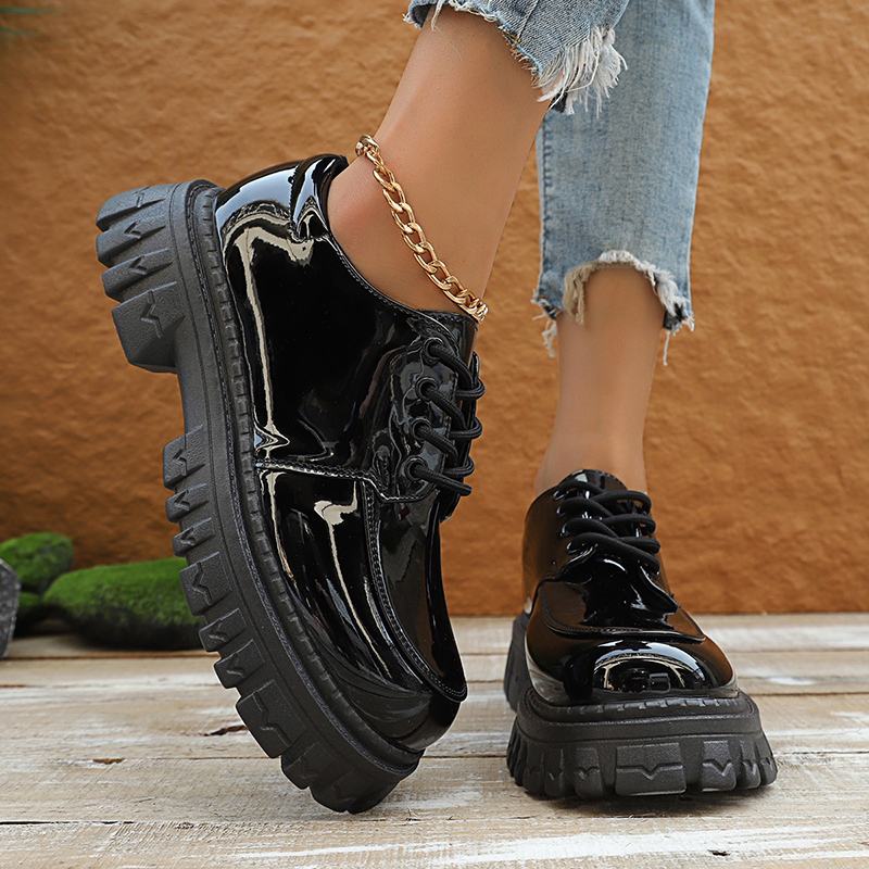 Chunky Platform Oxfordรองเท้าส - Patent Leather Oxford บทวิจารณ์และราคา
