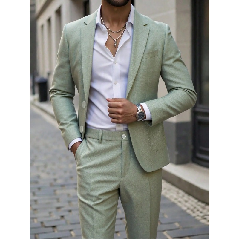 ชุดสูทและกางเกงสีพื้นสำหรับนัก - Men Formal Wear For Dinner บทวิจารณ์และราคา