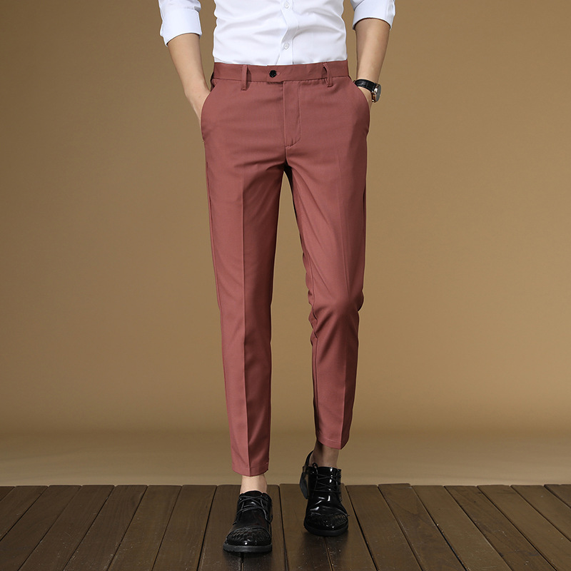 ฤดูร้อนกางเกงผู้ชายสีแดงสีดําส - Men'S Formal Wear For Office บทวิจารณ์และราคา