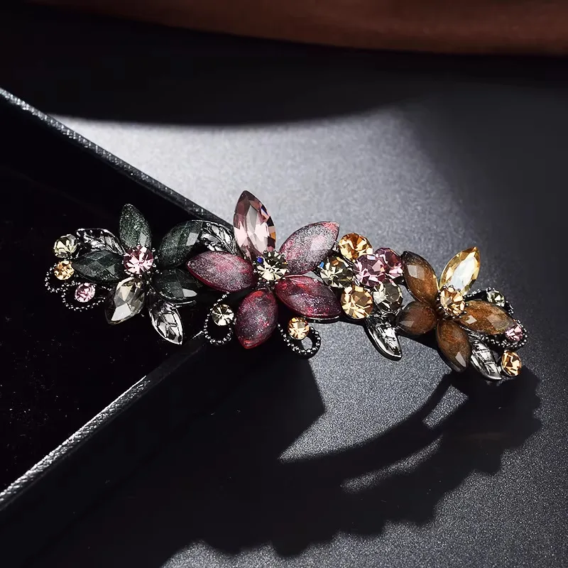 กิ๊บติดผมรูปดอกไม้ประดับคริสตั - Tie Bar Clip บทวิจารณ์และราคา