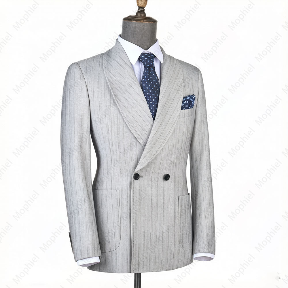 ชุดสูทผู้ชายสีเทาอ่อน Mophiel  - Men'S Formal Wear For Office บทวิจารณ์และราคา