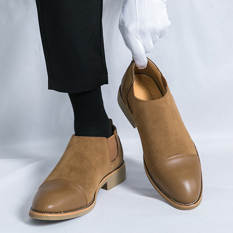 รองเท้าหนังผู้ชายสไตล์เรโทรสีด - Men'S Formal Party Wear Shoes บทวิจารณ์และราคา