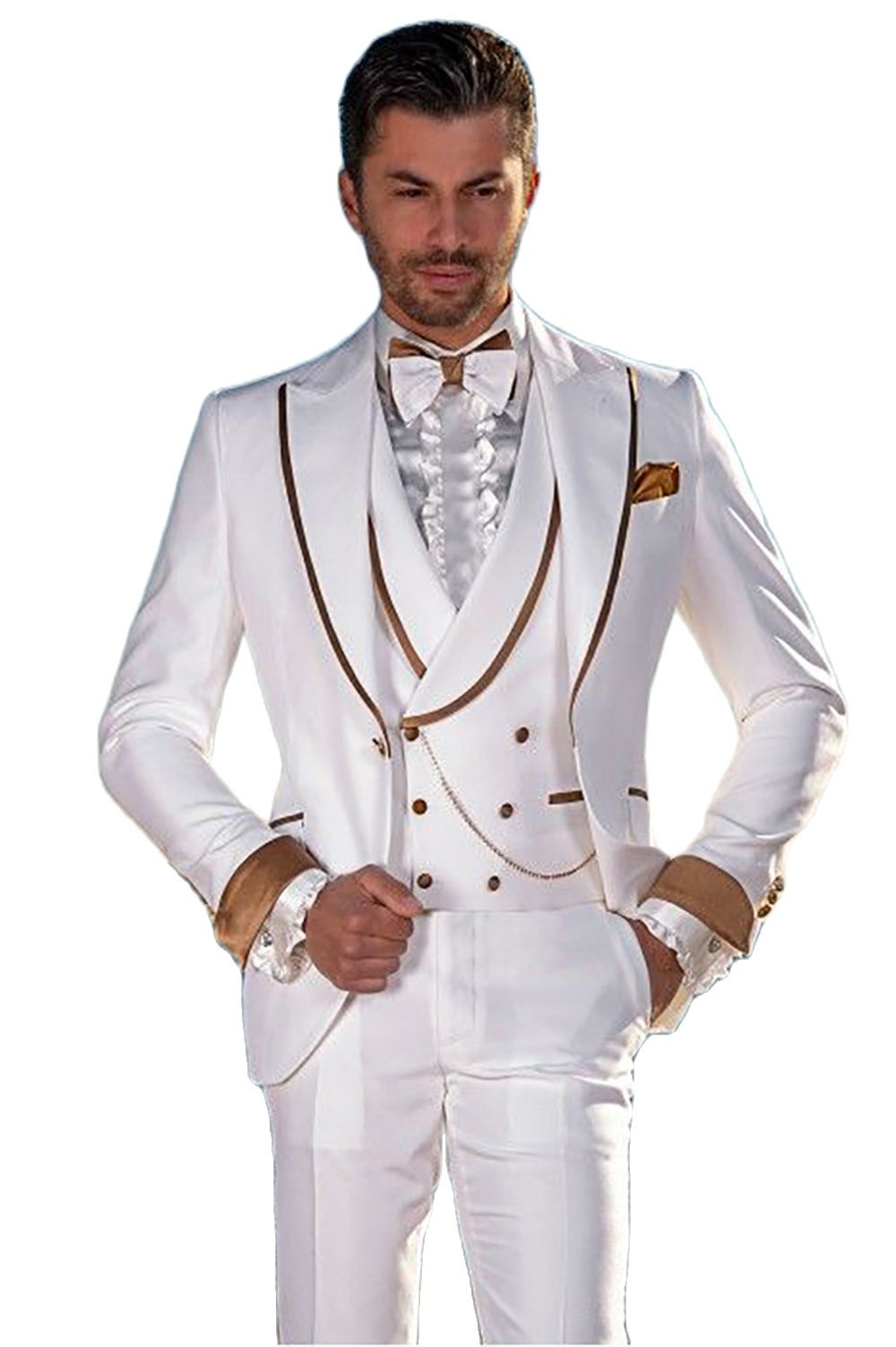 ที่กําหนดเองทําสีขาวผู้ชายชุดแ - Men Formal Party Wear Dress บทวิจารณ์และราคา