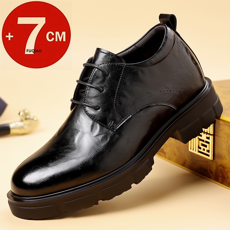 รองเท้าหนังเพิ่มความสูง 7 ซม.  - Formal Men Daily Wear Slippers บทวิจารณ์และราคา