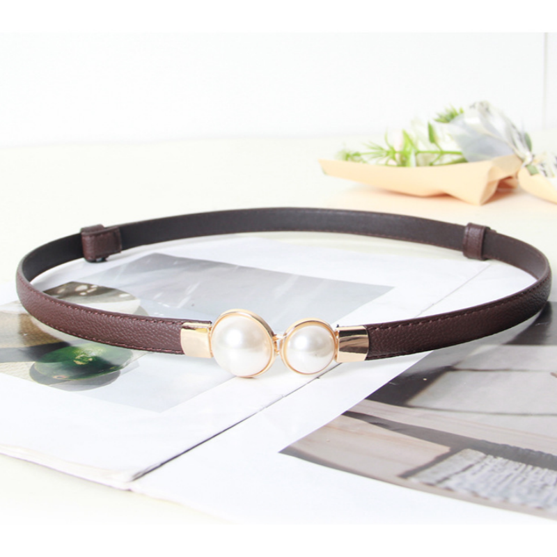เข็มขัดไข่มุกวินเทจสุดหรู สายค - Formal Belt Leather Thin บทวิจารณ์และราคา