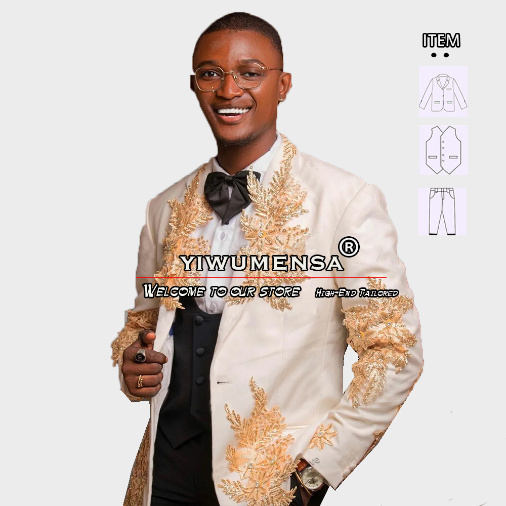ที่กําหนดเอง 3 ชิ้นชุดผู้ชายอย - Men Formal Party Wear Dress บทวิจารณ์และราคา