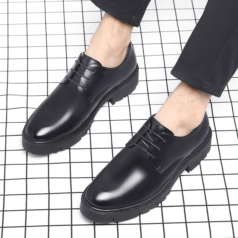 รองเท้าหนังสีดำแบบผูกเชือกสำหร - Men'S Formal Wear For Office บทวิจารณ์และราคา