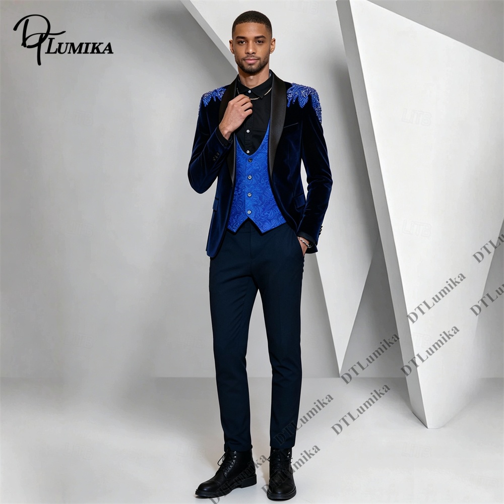 ชุดสูทผู้ชาย Peagent 3 ชิ้น ผ้ - Men'S Formal Wear For Office บทวิจารณ์และราคา
