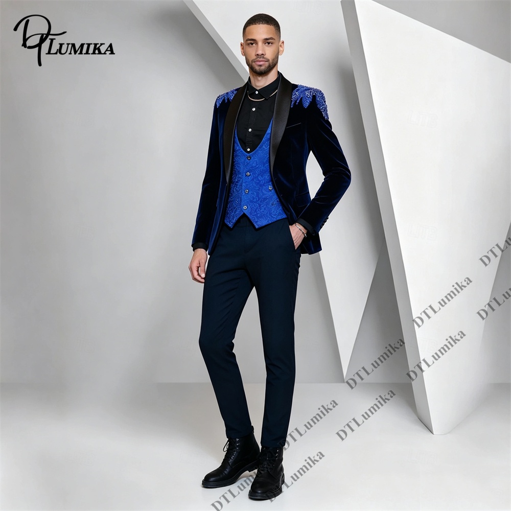 ชุดสูทผู้ชาย Peagent 3 ชิ้น ผ้ - Men'S Formal Wear For Office บทวิจารณ์และราคา